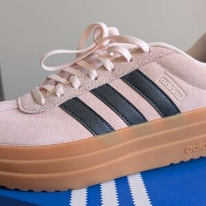 Adidas Pink Suede Platform Sneakers